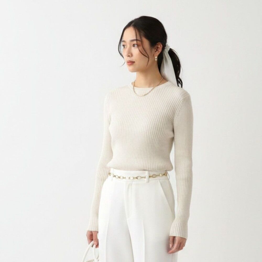 Cerruti 1881 Tan Ribbed Long Sleeve Crew Neck Sweater Top 12